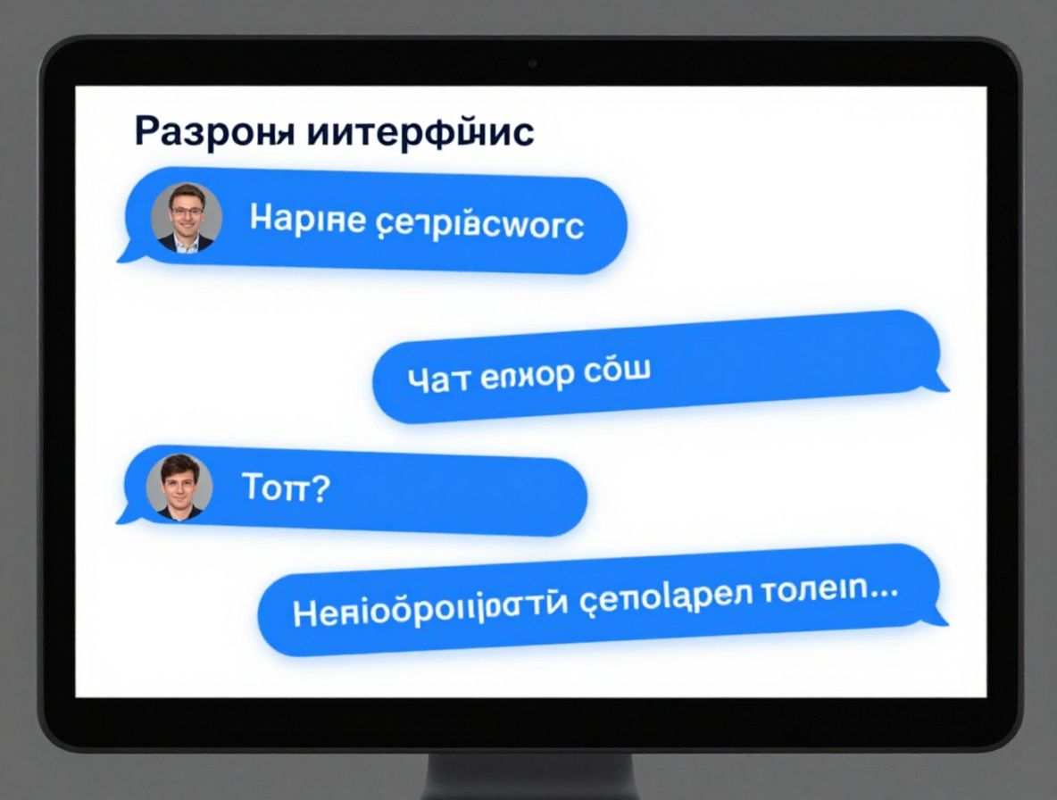 Разговорный интерфейс чат-бота на экране смартфона, голубые пузырьки сообщений на белом фоне, концепция общения с ИИ