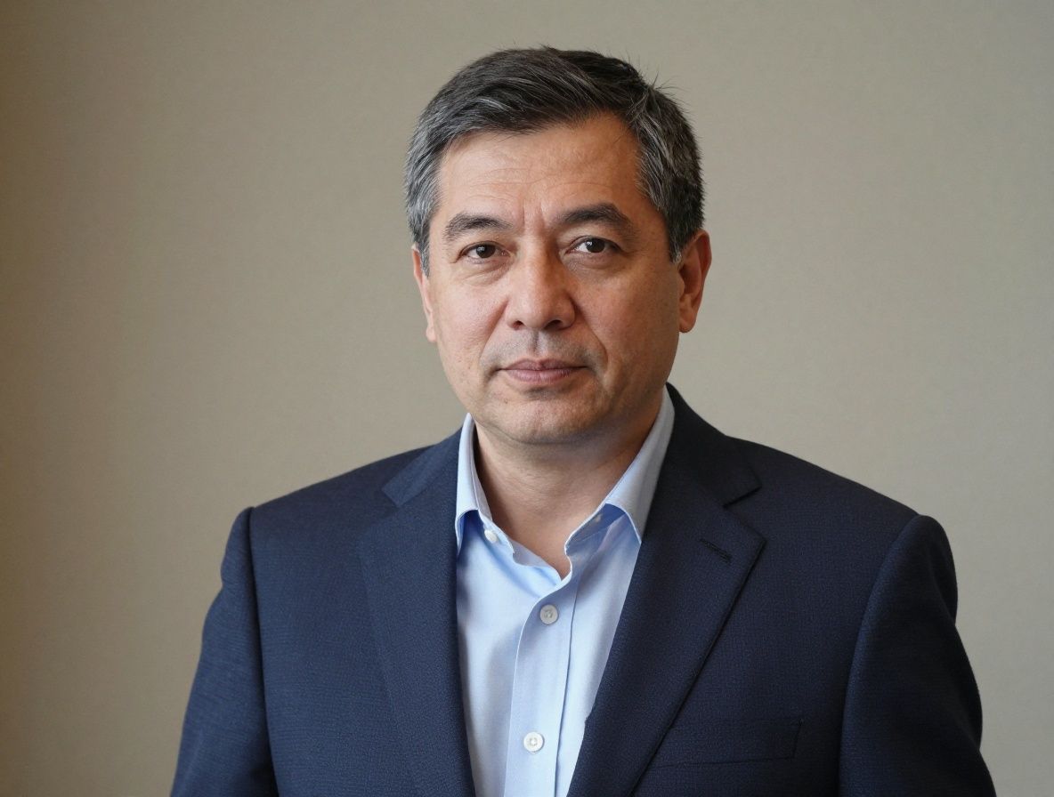 Портрет мужчины средних лет в деловом костюме, финансовый директор казахстанской компании