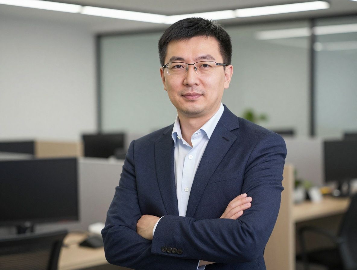 Портрет мужчины с очками, технический директор IT-компании в Казахстане